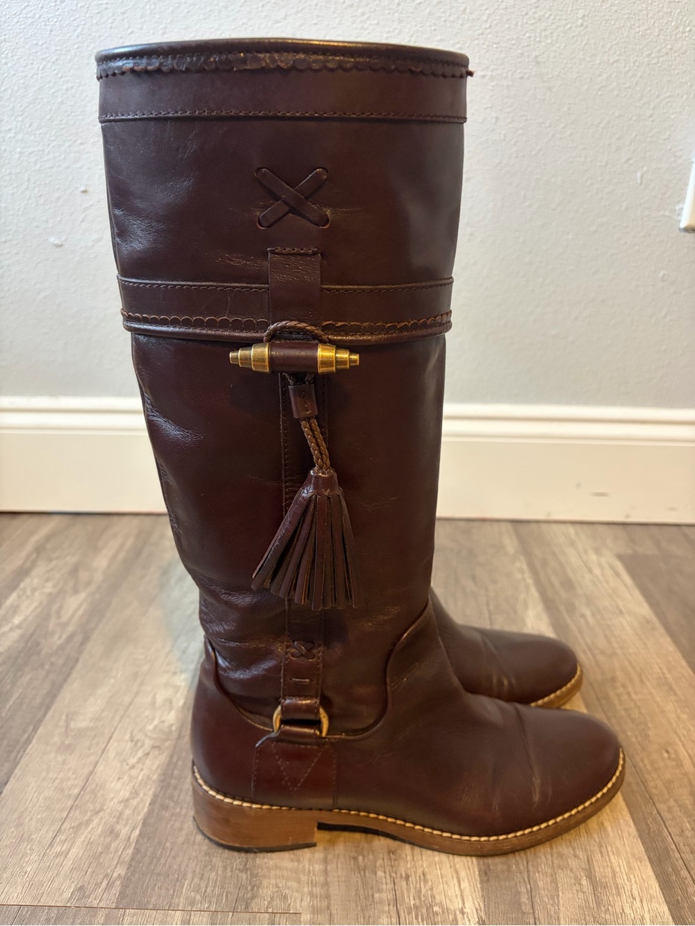 Dolce & Gabbana Brown Leather knee high boots